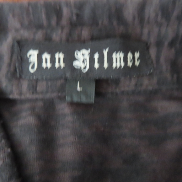 RARE JAN HILMER CAMO BUTTON UP COTTON SHIRT SZ L (FLAWED) - Picture 7 of 9